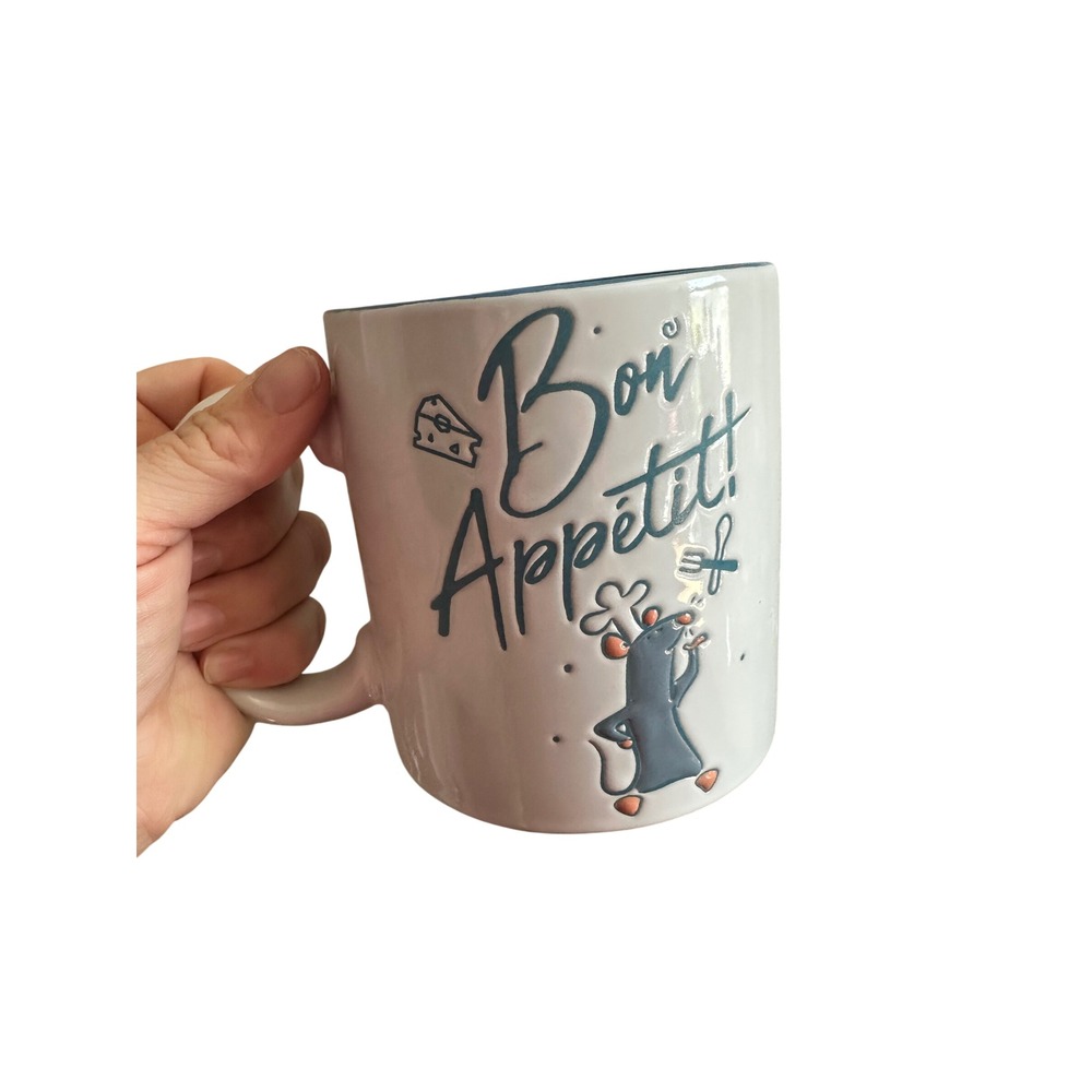 Silver Buffalo Ratatouille Remy Bon Appetit Mug 20oz White Blue‎ Disney Pixar